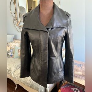Cole Haan Women's Black Lambskin Leather Jacket